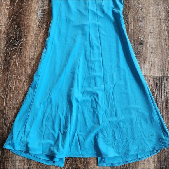 Retrofete Raven Dress in Peacock Blue Size Large Halter Open Back NWT - Picture 6 of 14
